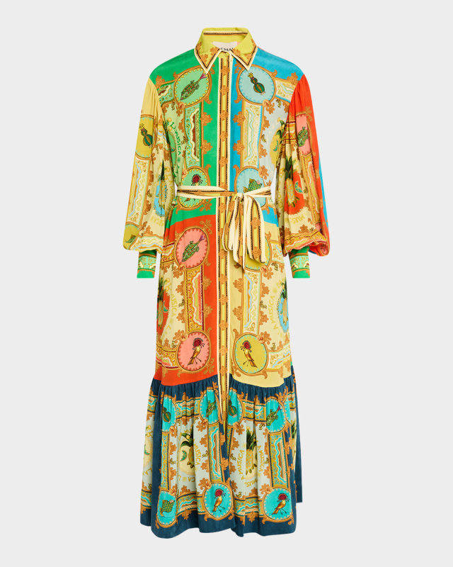 La Musica Belted Maxi Shirtdress